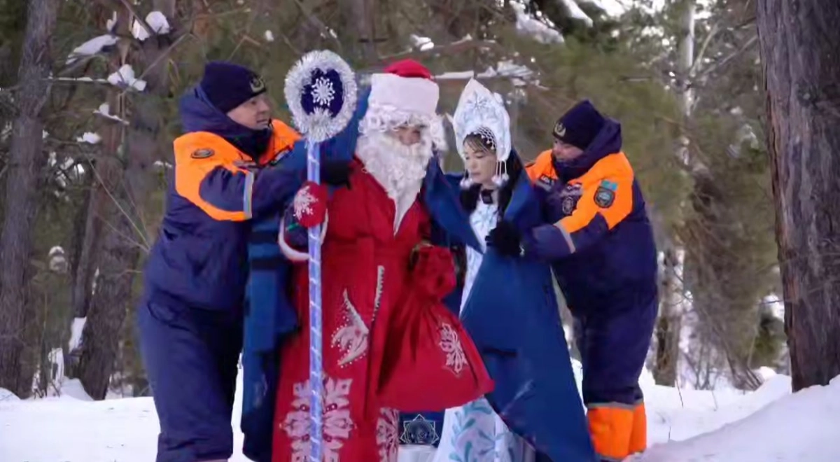 Скриншот с видео МЧС РК