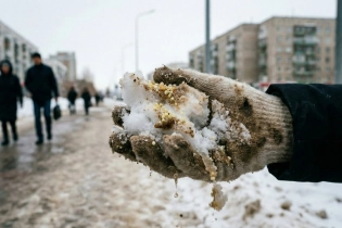 В Астане забили тревогу из-за соли, которой сыпят дороги во время гололеда