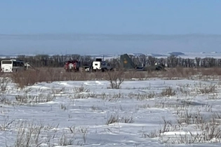 Появились первые кадры с места падения истребителя в Карагандинской области