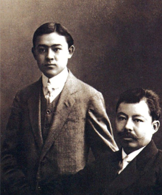  Курмангали Кощегулов (справа), купец, гласный Акмолинской думы, рядом Нурмагамбет Кощегулов